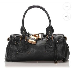 Chloe Black Calf Leather Paddington Handbag